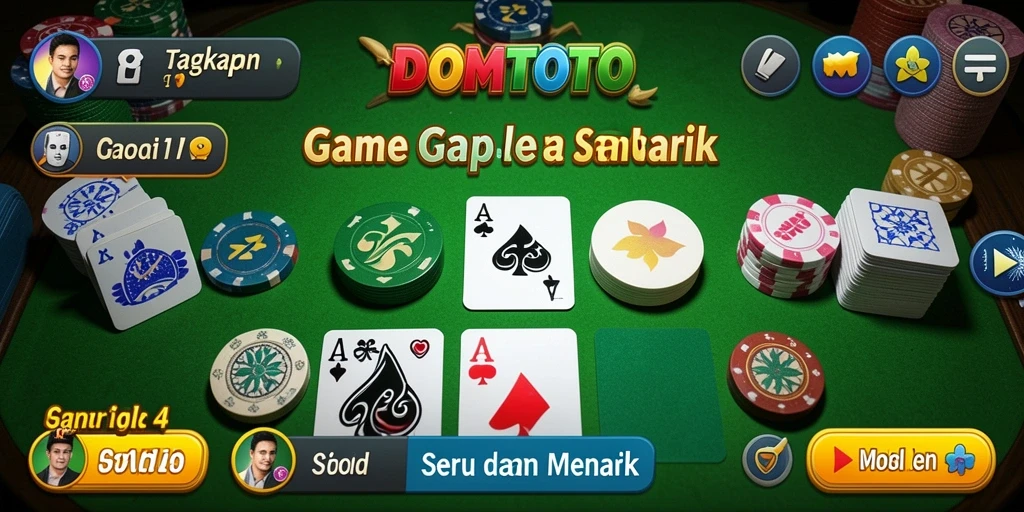 Screenshot gameplay Gaple di DOMTOTO dengan tampilan yang menarik.