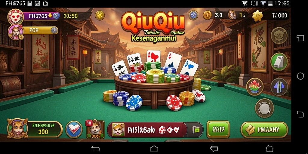 Tampilan gameplay QiuQiu yang seru dan interaktif.