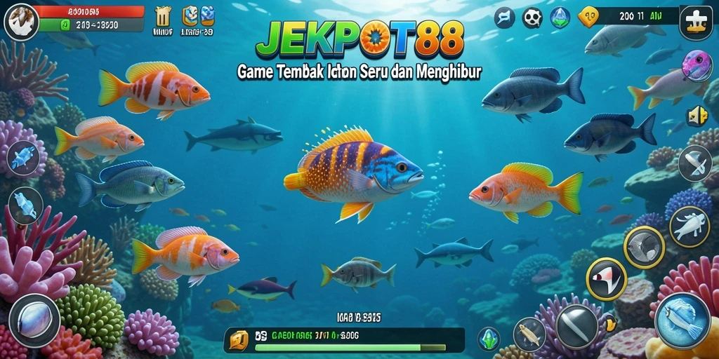 Tampilan permainan JEKPOT88 dengan gameplay Tembak Ikan yang seru.
