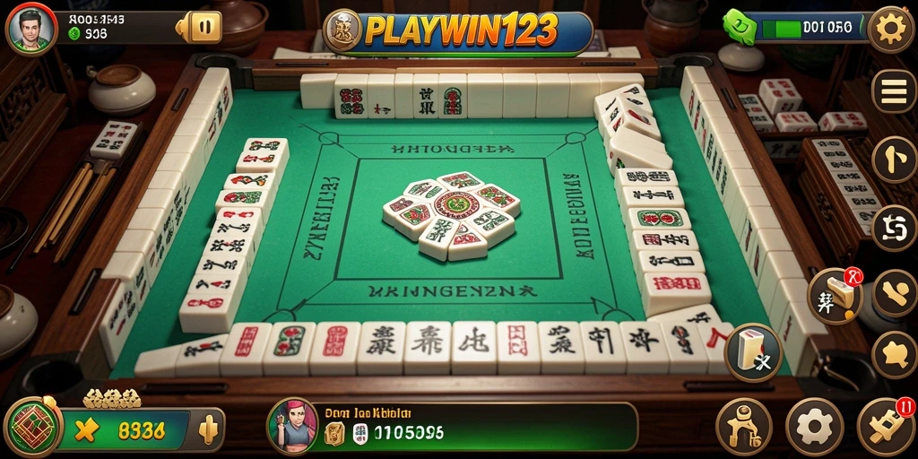 Tampilan seru gameplay Mahjong PLAYWIN123 dengan grafis menarik.