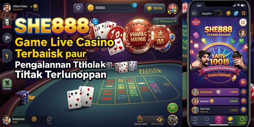 Tampilan gameplay Live Casino yang mendebarkan di SHE888.